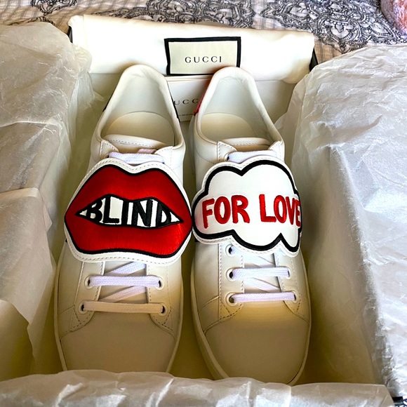 Gucci Shoes - Gucci ACE SNEAKERS “BLIND FOR LOVE”♥️